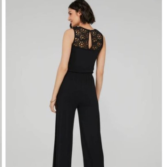 Crochet Lace Jumpsuit Black Small NWT - Picture 2 of 5